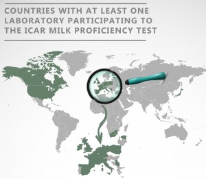 Map of the milk labortaories participating to the Milk Proficiency Test in March 2016